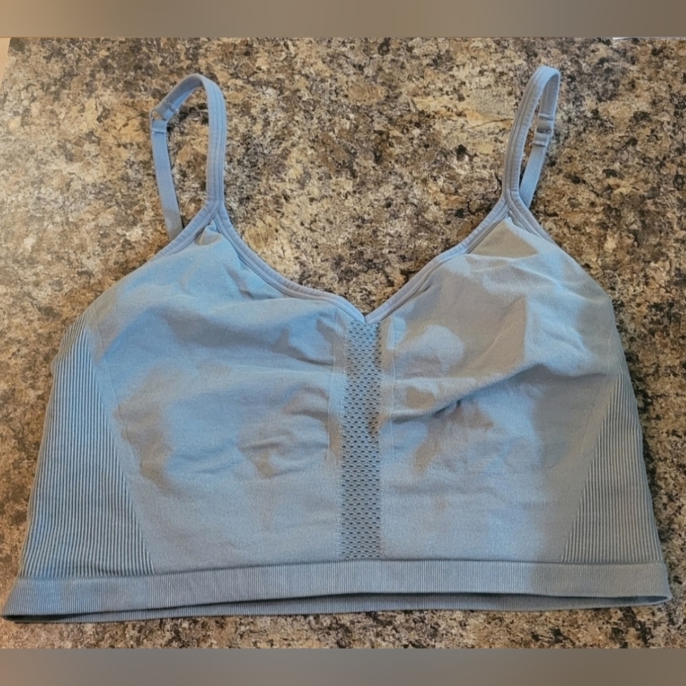 Fabletics Washed Arctic Blue Sync Seamless Workout Set